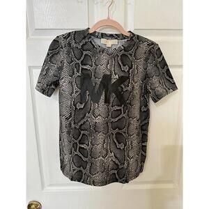 Michael Kors Women’s Snake Print Short Sleeve T-Shirt Top Size PS/S